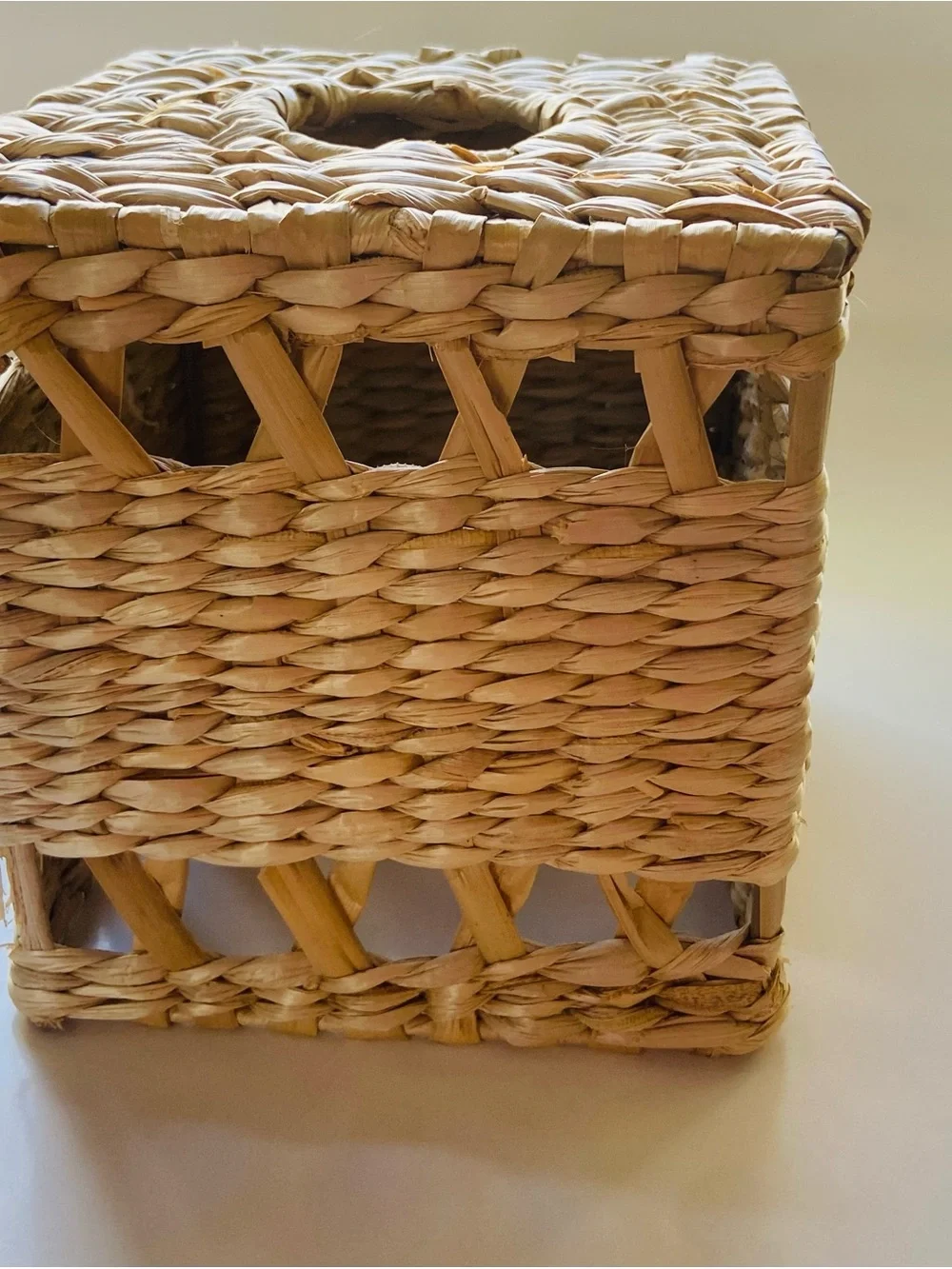 Boho Natural Woven Square Basket (Vase, Plant Stand, or Tissue Box)